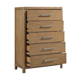 Charlotte Light Brown 5pc Set (QB+NS+DR+MR+CH) from Homelegance - Luna Furniture