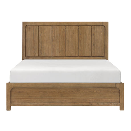 Charlotte Light Brown Eastern King Storage Platform Bed from Homelegance - Luna Furniture