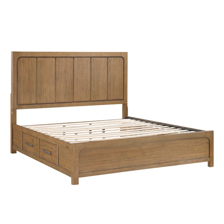 Charlotte Light Brown Eastern King Storage Platform Bed from Homelegance - Luna Furniture
