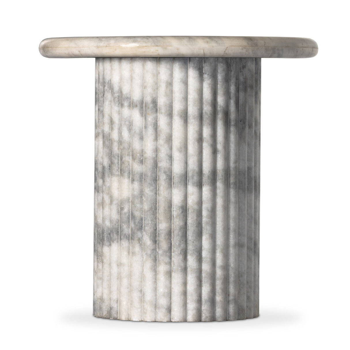 Oranda End Table in Polished White Marble w/ Sealant from Four Hands - Luna Furniture