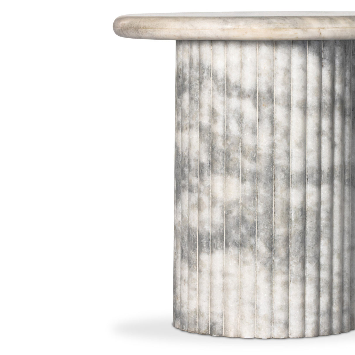 Oranda End Table in Polished White Marble w/ Sealant from Four Hands - Luna Furniture