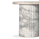 Oranda End Table in Polished White Marble w/ Sealant from Four Hands - Luna Furniture