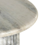 Oranda End Table in Polished White Marble w/ Sealant from Four Hands - Luna Furniture