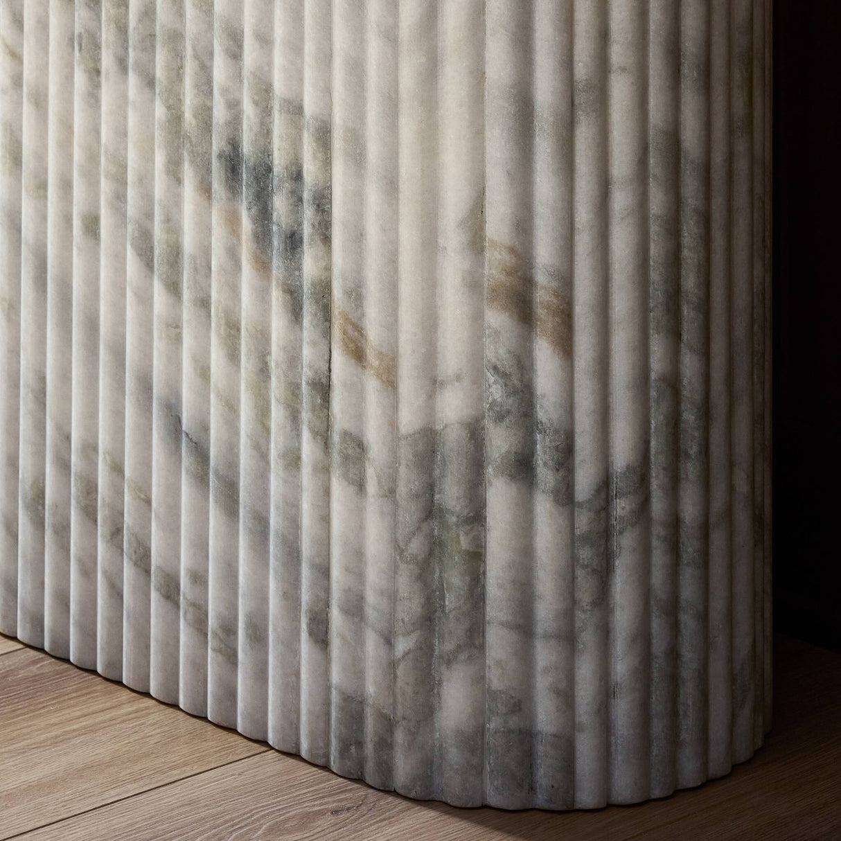 Oranda Console Table in Polished White Marble w/ Sealant from Four Hands - Luna Furniture