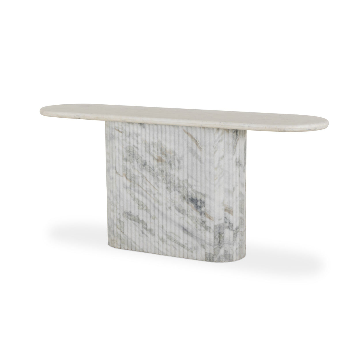 Oranda Console Table in Polished White Marble w/ Sealant from Four Hands - Luna Furniture