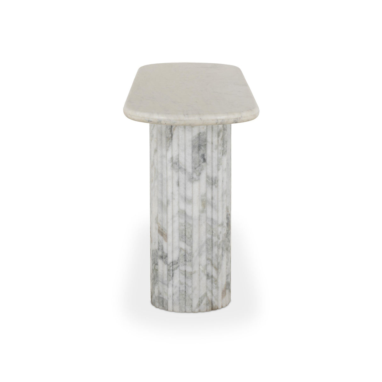 Oranda Console Table in Polished White Marble w/ Sealant from Four Hands - Luna Furniture
