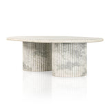 Oranda Coffee Table in Polished White Marble w/ Sealant from Four Hands - Luna Furniture