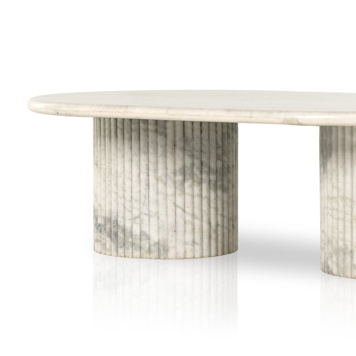 Oranda Coffee Table in Polished White Marble w/ Sealant from Four Hands - Luna Furniture