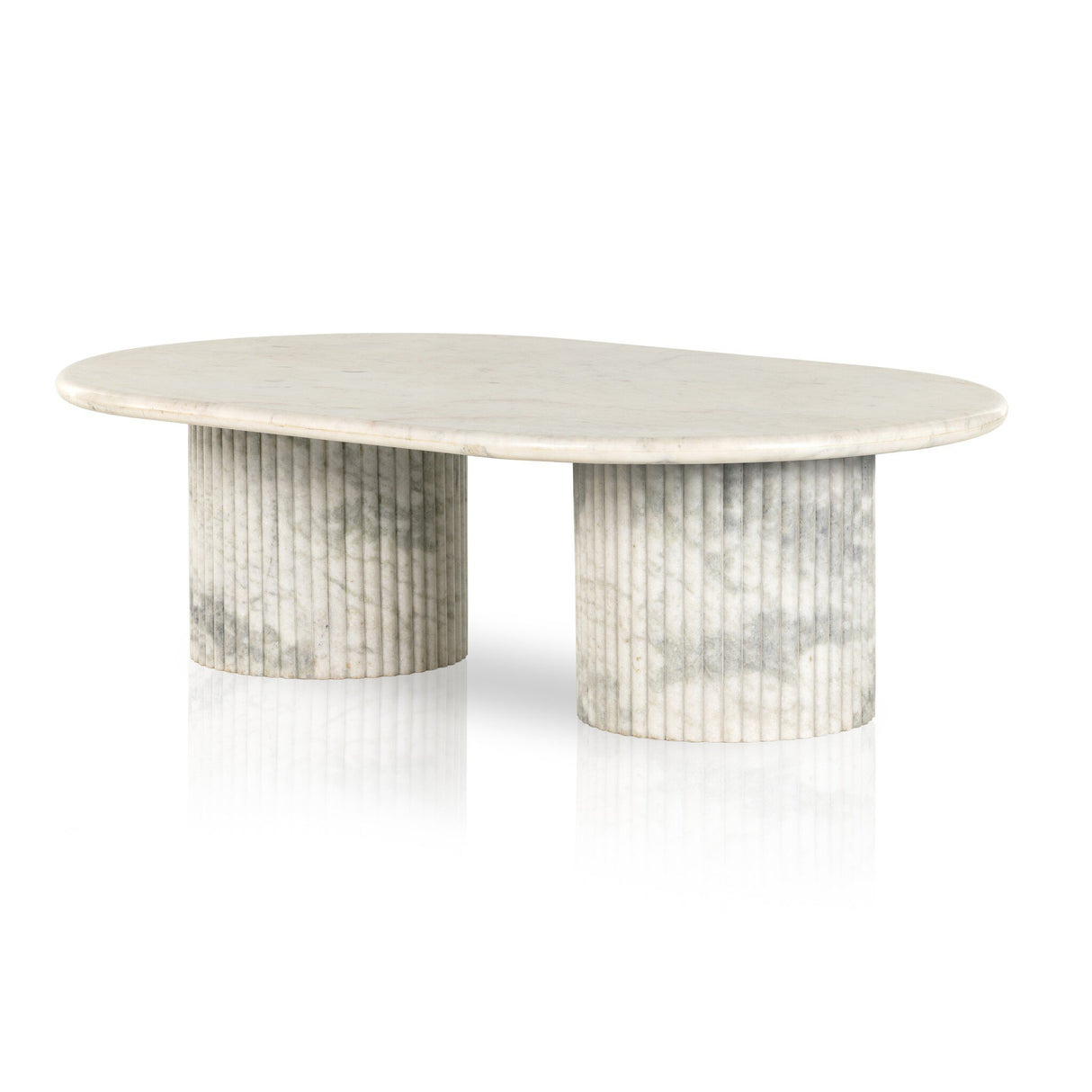 Oranda Coffee Table in Polished White Marble w/ Sealant from Four Hands - Luna Furniture