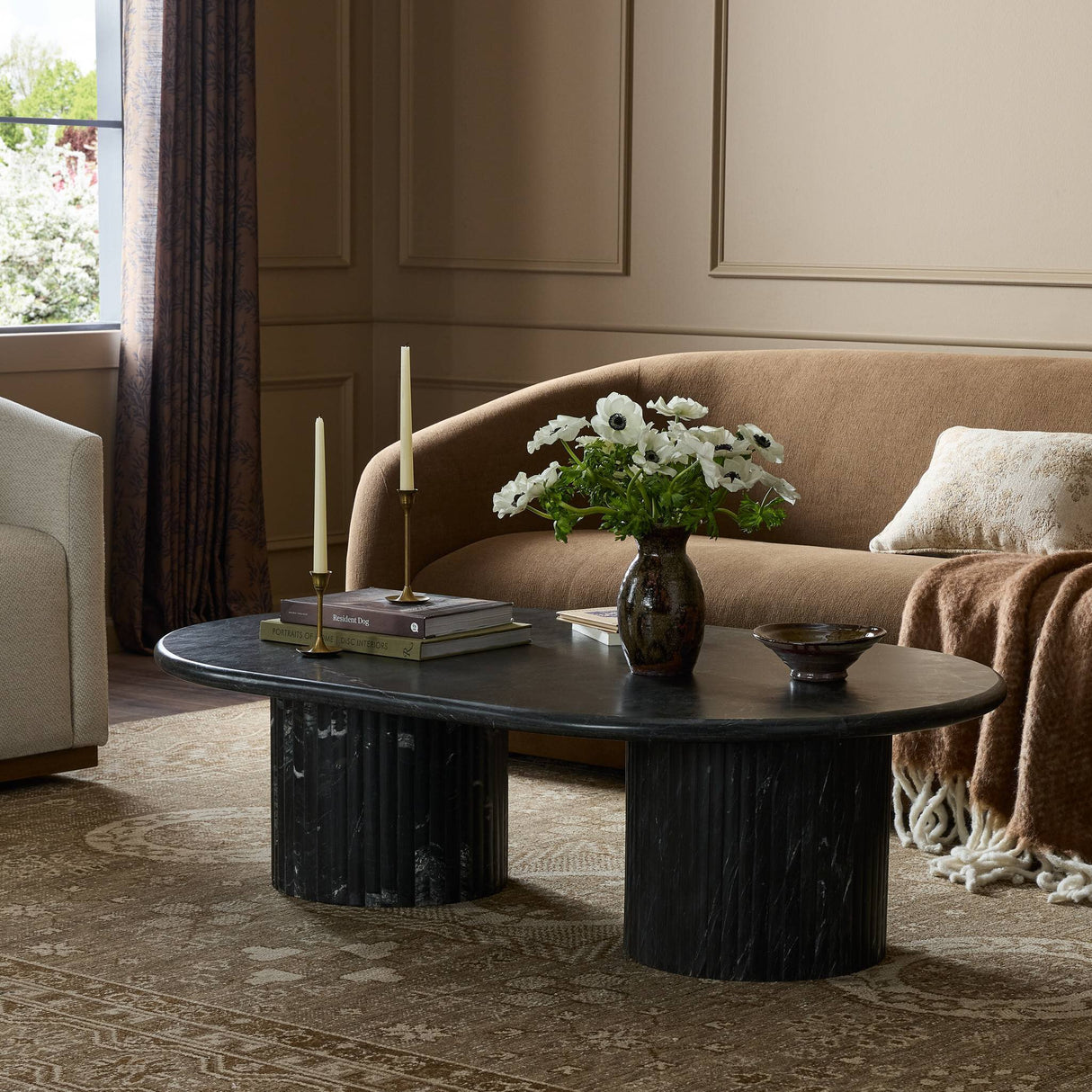 Oranda Coffee Table in Black Marble from Four Hands - Luna Furniture