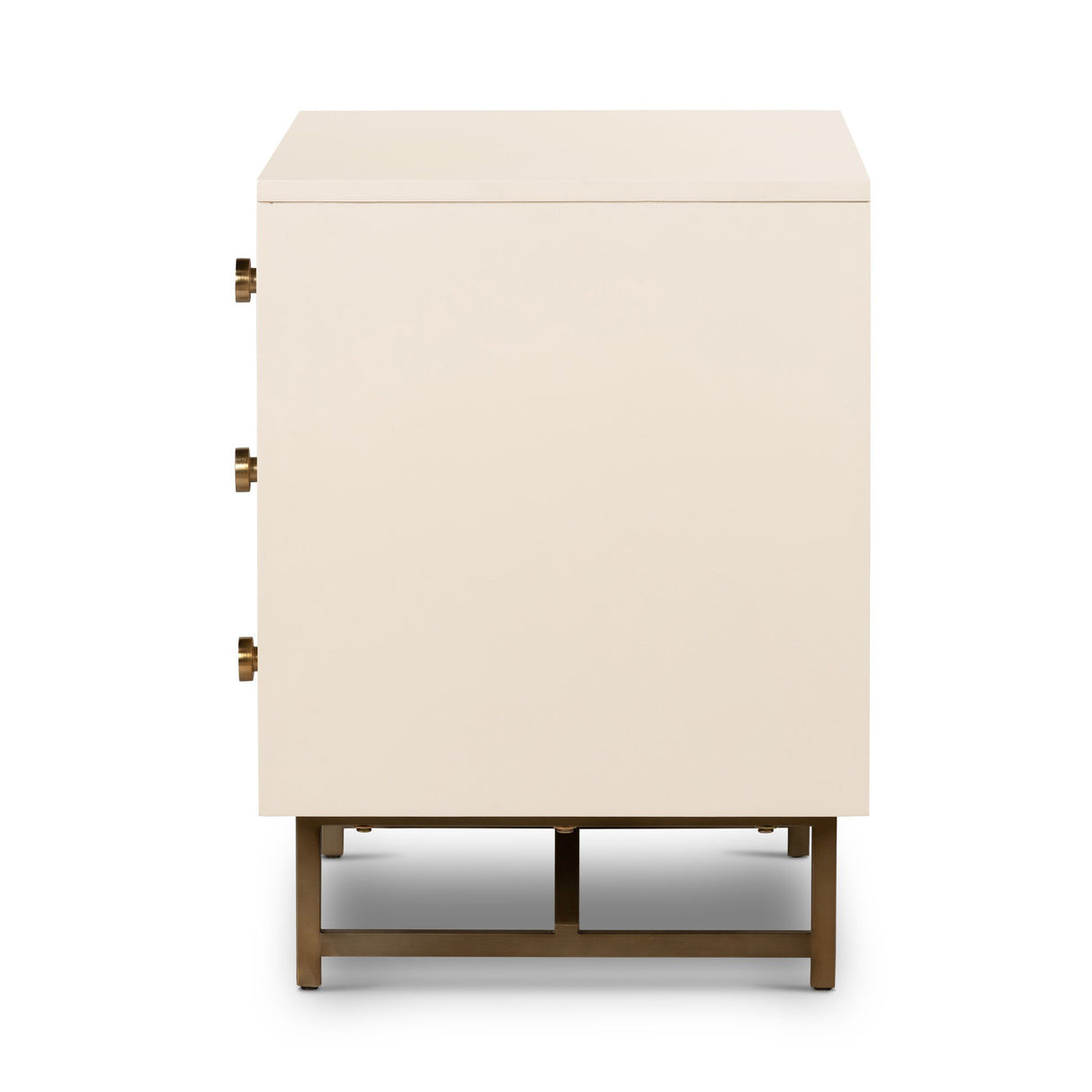 Van Rectangular Nightstand in Matte Alabaster from Four Hands - Luna Furniture