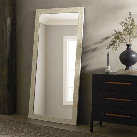 Loredo Floor Mirror in White Bone from Four Hands - Luna Furniture