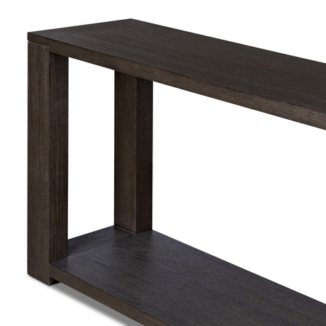 Thomas Console Table in Dark Anthracite Oak Veneer from Four Hands - Luna Furniture