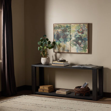 Thomas Console Table in Dark Anthracite Oak Veneer from Four Hands - Luna Furniture