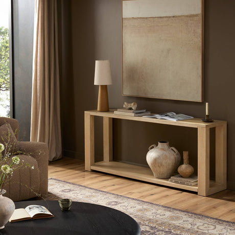 Thomas Console Table in Bleached Oak Veneer from Four Hands - Luna Furniture