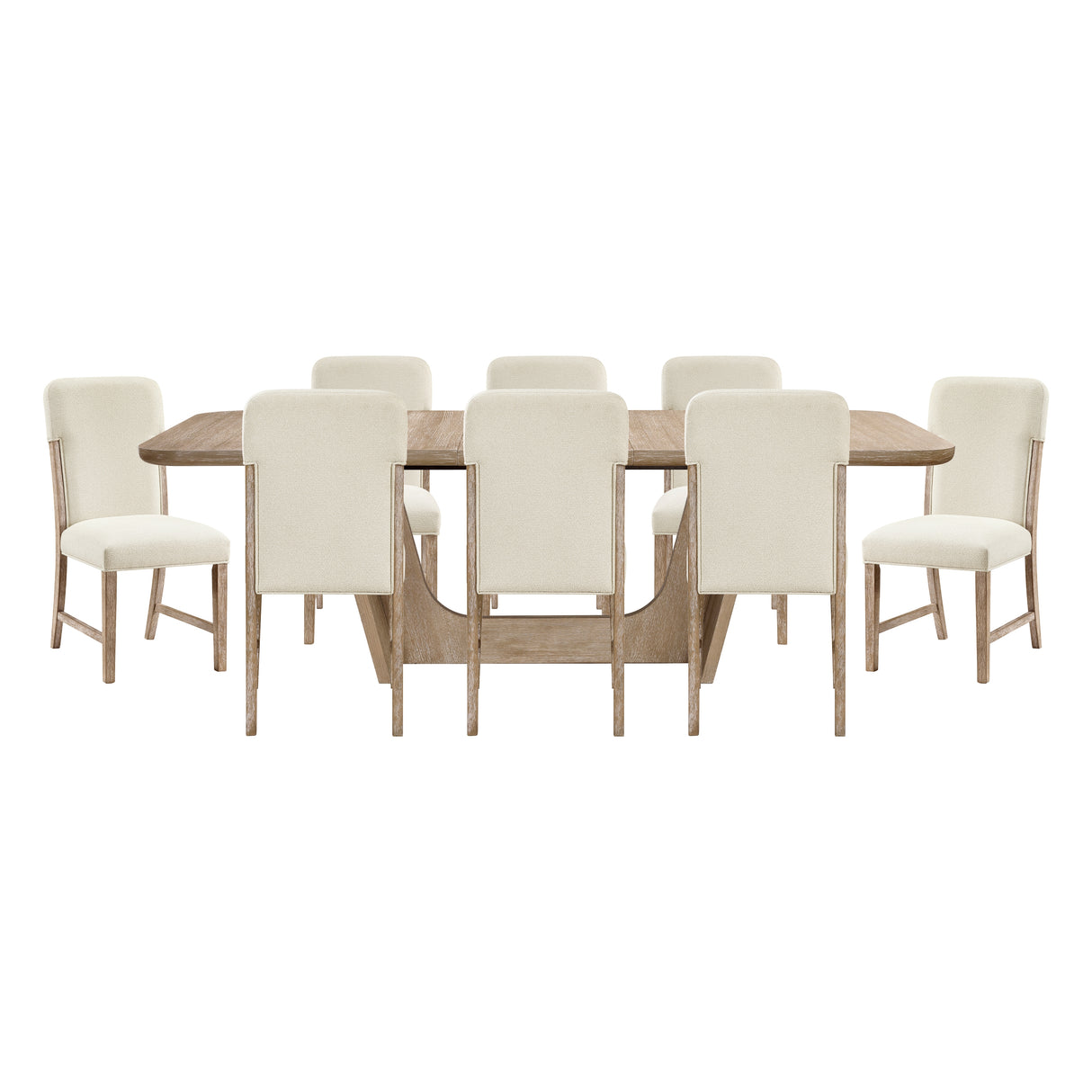 Wilshire Natural/Beige 7-Piece 94" Extendable Dining Set from Homelegance - Luna Furniture