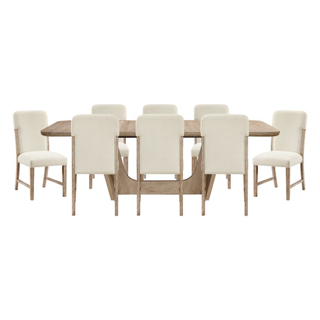 Wilshire Natural/Beige 7-Piece 94" Extendable Dining Set from Homelegance - Luna Furniture