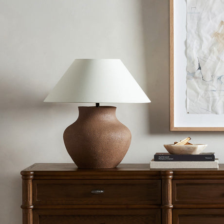 Parma Table Lamp in Textured Dark Sand Porcelain from Four Hands - Luna Furniture