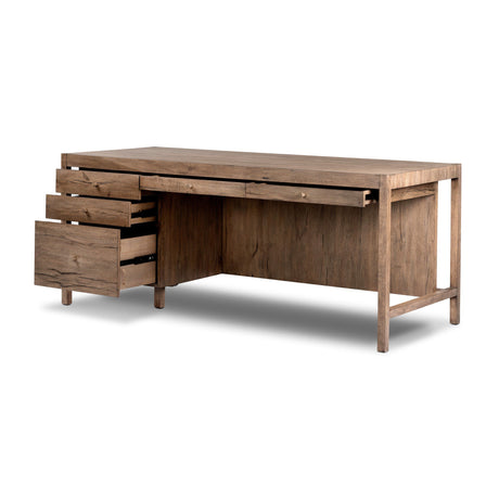 Suspension Desk in Rustic Grey Veneer from Four Hands - Luna Furniture