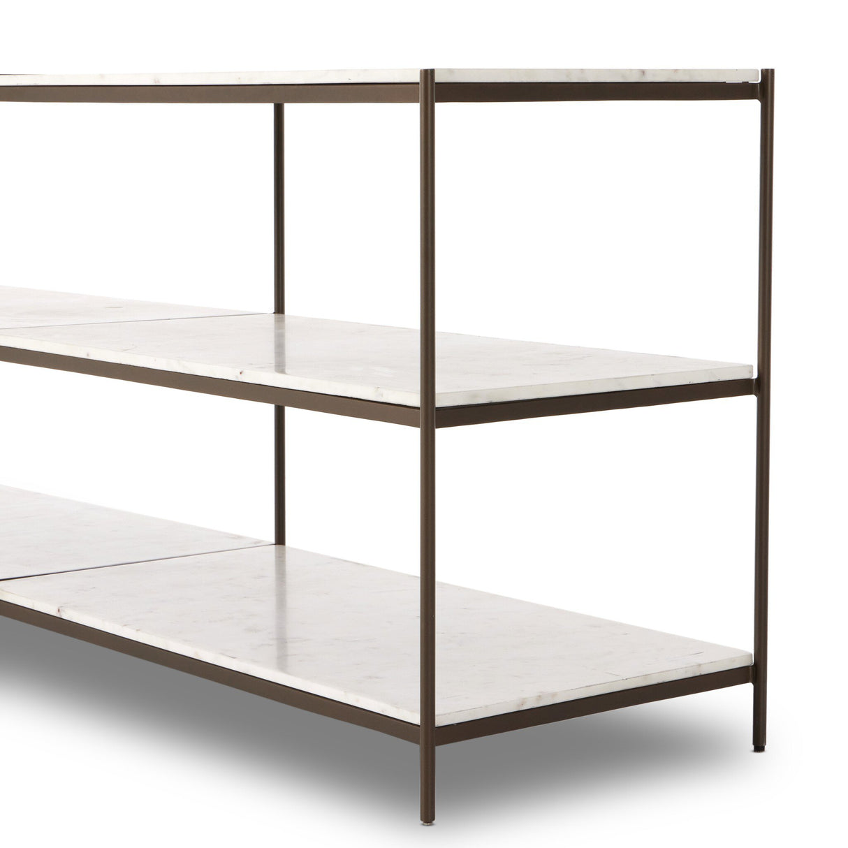 Felix Large Console Table in Antique Brass from Four Hands - Luna Furniture