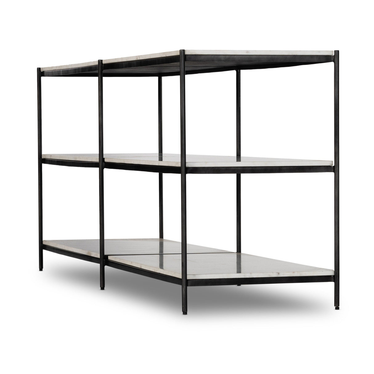 Felix Large Console Table in Hammered Grey W/Clear Powder Coat from Four Hands - Luna Furniture