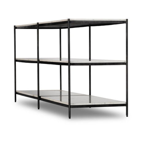 Felix Large Console Table in Hammered Grey W/Clear Powder Coat from Four Hands - Luna Furniture