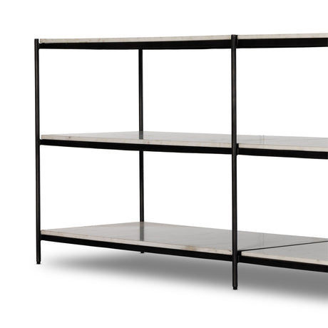 Felix Large Console Table in Hammered Grey W/Clear Powder Coat from Four Hands - Luna Furniture