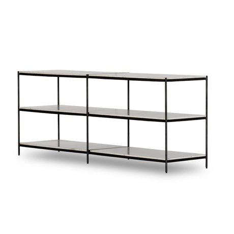 Felix Large Console Table in Hammered Grey W/Clear Powder Coat from Four Hands - Luna Furniture