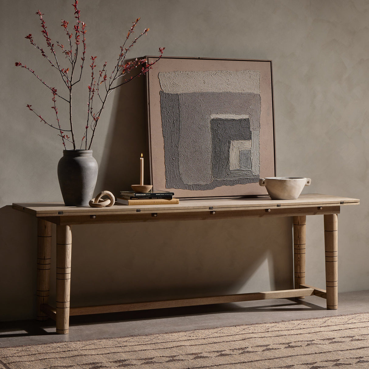 Flip Top Console Table in Toasted Ash from Four Hands - Luna Furniture