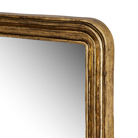 Vintage Louis Floor Mirror in Antiqued Gold Leaf from Four Hands - Luna Furniture