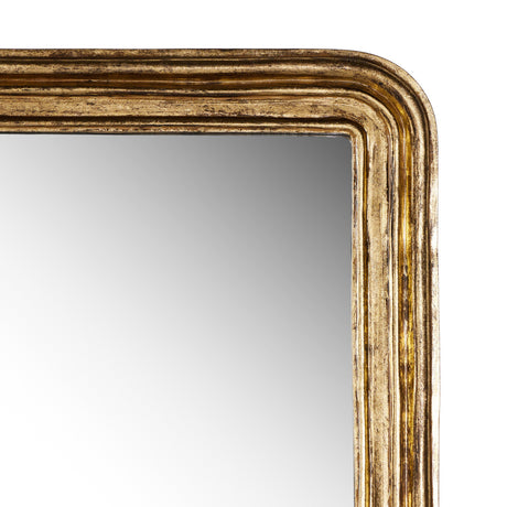 Vintage Louis Floor Mirror in Antiqued Gold Leaf from Four Hands - Luna Furniture