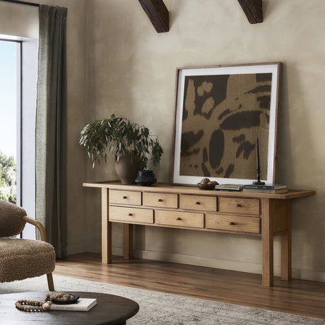 Millbrook Console Table in Natural Light Oak Veneer from Four Hands - Luna Furniture