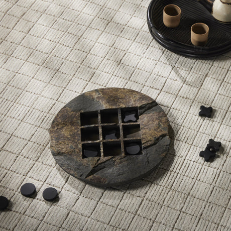 Stone Tic Tac Toe in Grey Stone from Four Hands - Luna Furniture