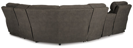 Hoopster Gunmetal 6-Piece Power Reclining Sectional from Ashley - Luna Furniture