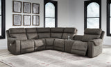 Hoopster Gunmetal Left-Arm Facing Power Recliner from Ashley Furniture - Luna Furniture