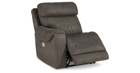 Hoopster Gunmetal Left-Arm Facing Power Recliner from Ashley Furniture - Luna Furniture