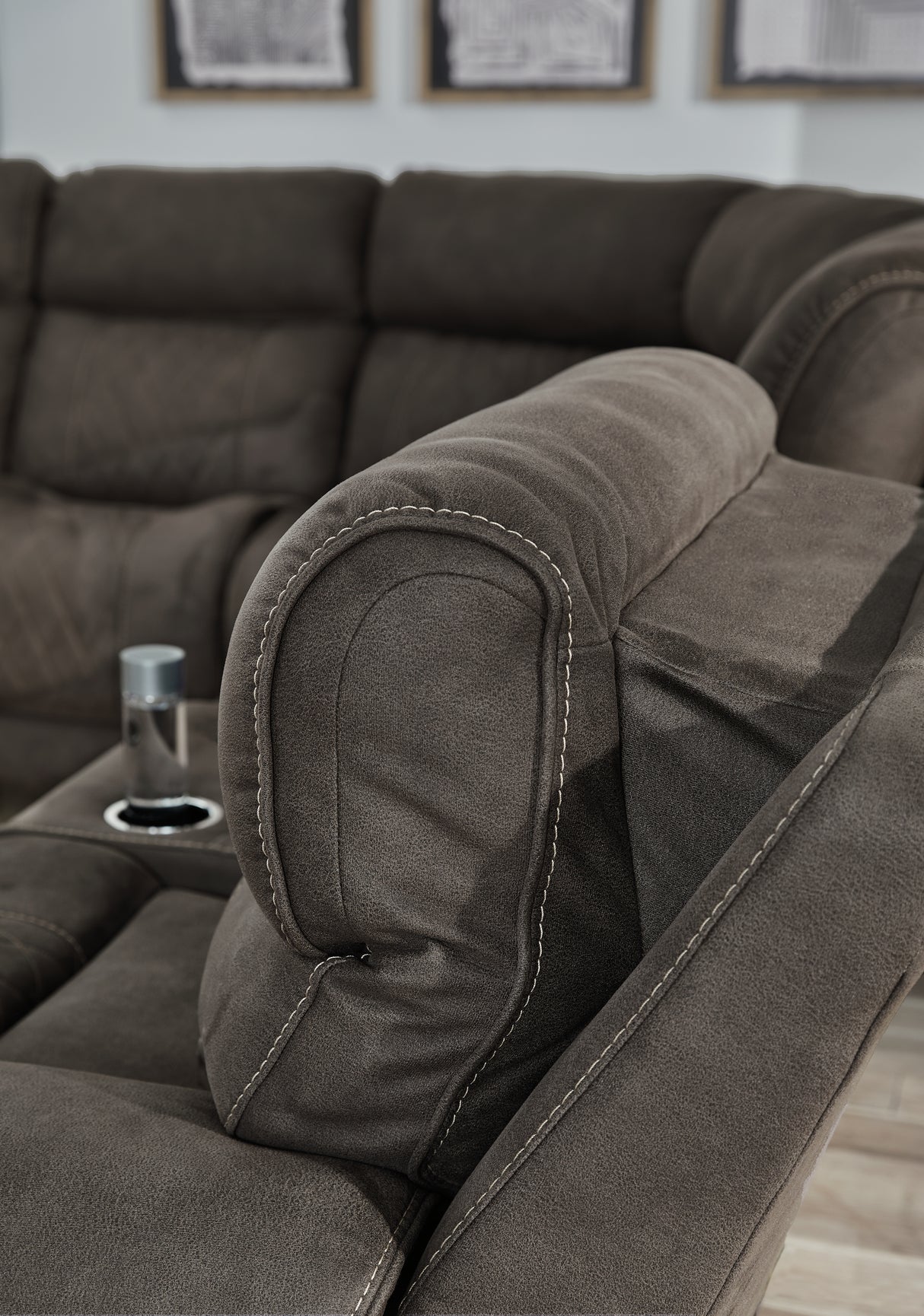 Hoopster Gunmetal Right-Arm Facing Power Recliner from Ashley Furniture - Luna Furniture