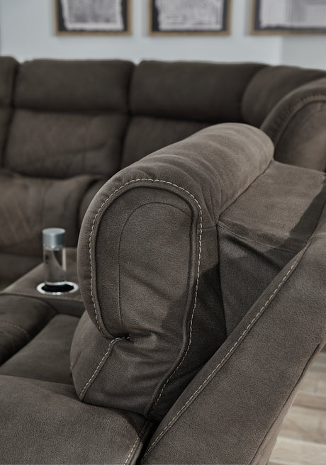 Hoopster Gunmetal Right-Arm Facing Power Recliner from Ashley Furniture - Luna Furniture
