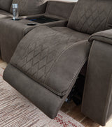 Hoopster Gunmetal 6-Piece Power Reclining Sectional from Ashley Furniture - Luna Furniture