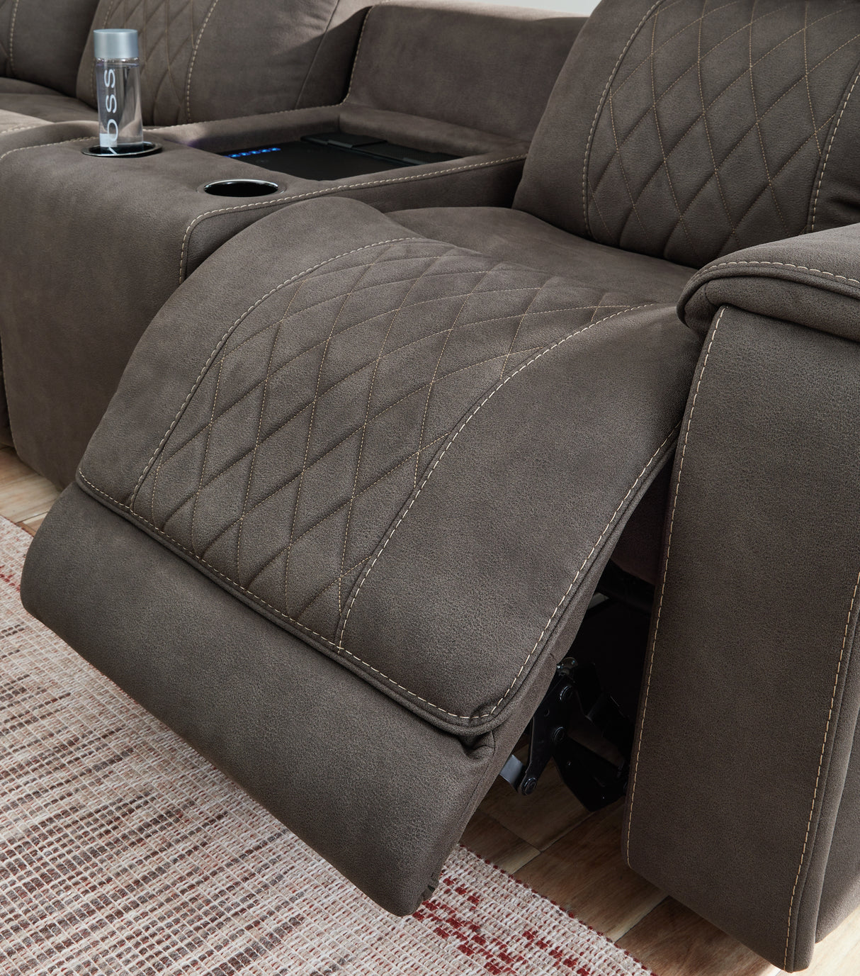 Hoopster Gunmetal Left-Arm Facing Power Recliner from Ashley Furniture - Luna Furniture