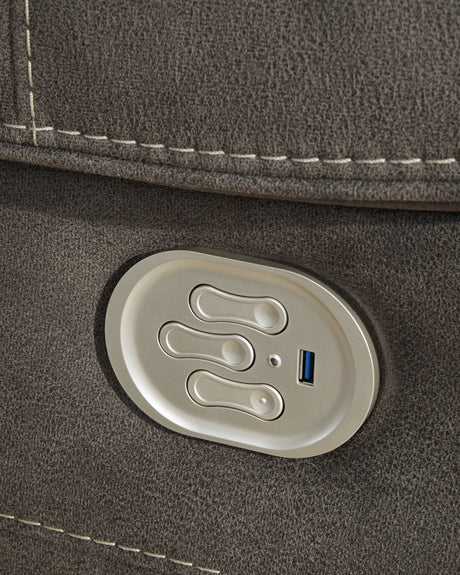 Hoopster Gunmetal 6-Piece Power Reclining Sectional from Ashley - Luna Furniture