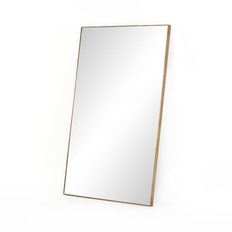 Georgina Rectangle Floor Mirror in Polished Brass from Four Hands - Luna Furniture