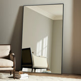 Georgina Rectangle Floor Mirror in Iron Matte Black from Four Hands - Luna Furniture