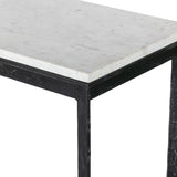 Hammered Iron Console Table in White Marble from Four Hands - Luna Furniture