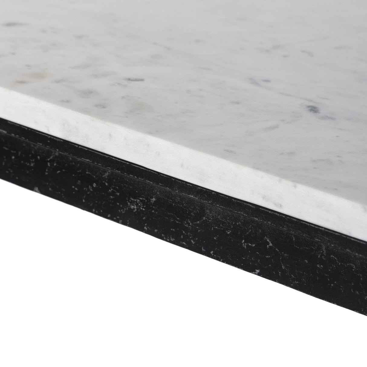 Hammered Iron Console Table in White Marble from Four Hands - Luna Furniture