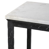 Hammered Iron Console Table in White Marble from Four Hands - Luna Furniture