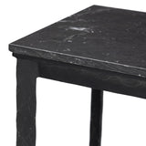Hammered Iron Console Table in Charcoal Marble from Four Hands - Luna Furniture