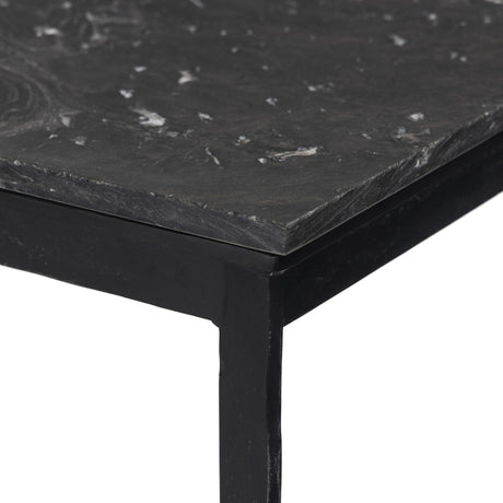 Hammered Iron Console Table in Charcoal Marble from Four Hands - Luna Furniture