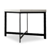 Hammered Iron End Table in White Marble from Four Hands - Luna Furniture