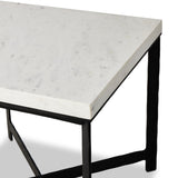Hammered Iron End Table in White Marble from Four Hands - Luna Furniture